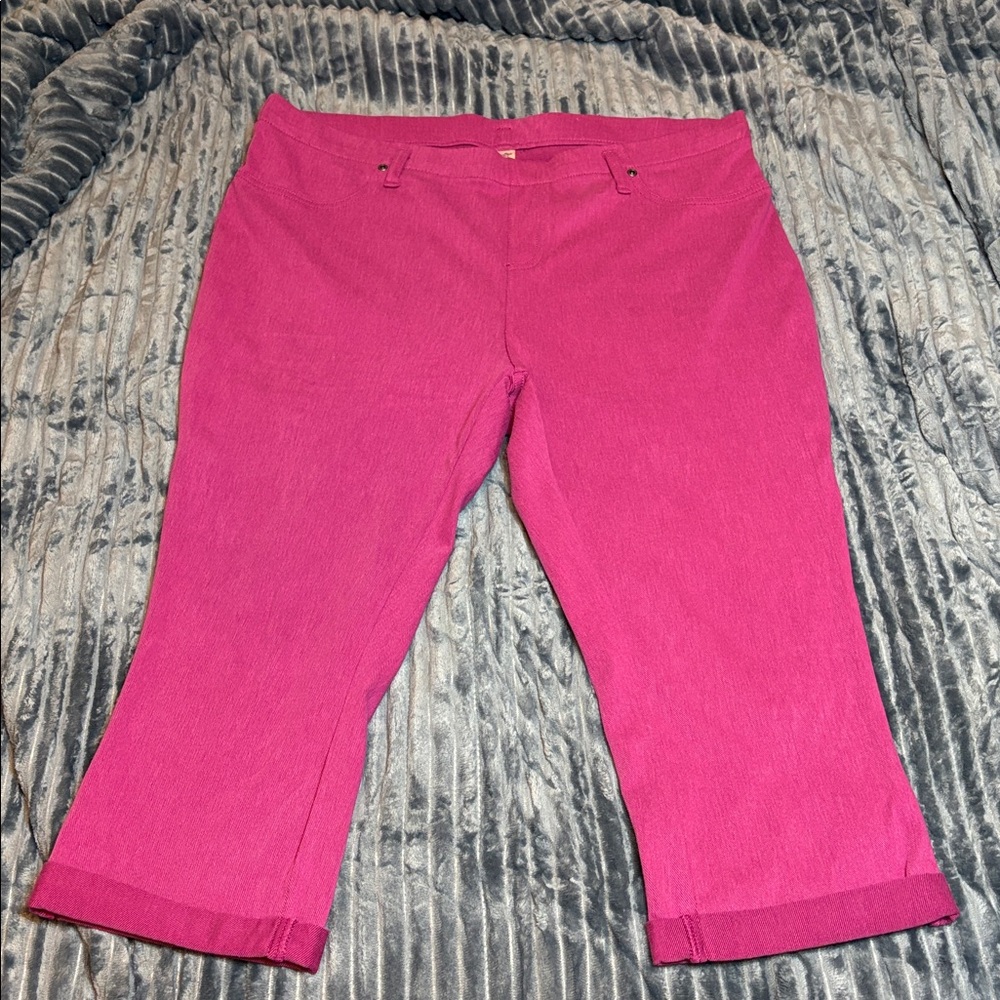 Terra & Sky Bright Pink Cropped Ankle Pants